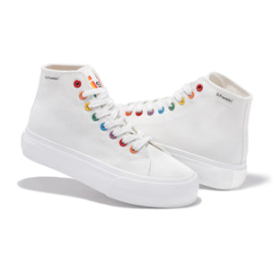 Zapatillas Altas de Mujer One Way High Live Special Edition Blanco y Arcoiris D.Franklin