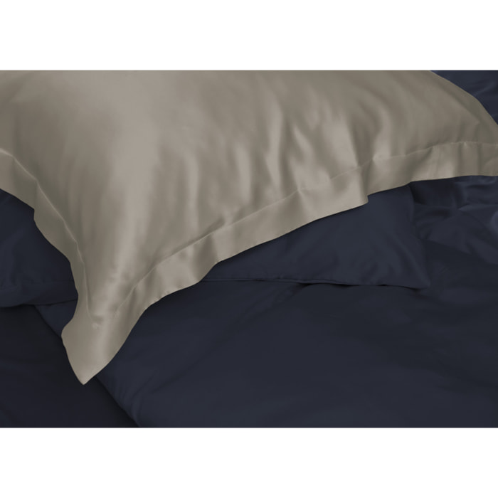 Federa 100% Seta Di Gelso 6A 22 Momme A Sacchetto Tinta Unita Tortora