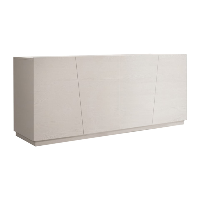 Credenza GORGONA in legno, finitura in bianco frassinato, 180x50 cm