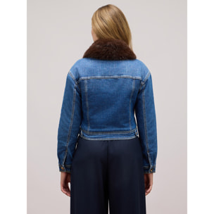 Oltre - Denim jacket with quilted interior - Azul