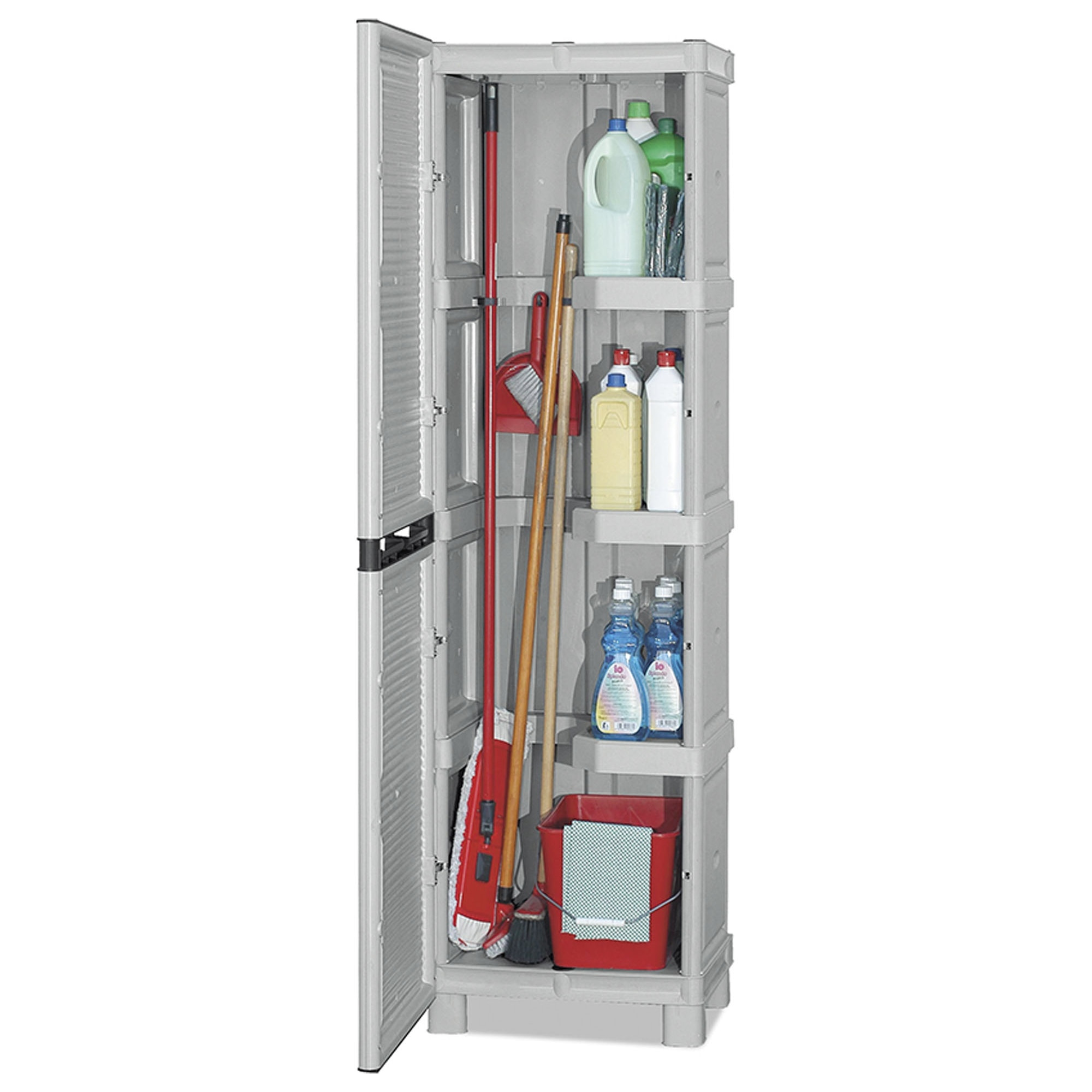 Armario de mediana altura en polipropileno, con puertas de gasolina bleu l 500 x p 390 x h 1.720 mm