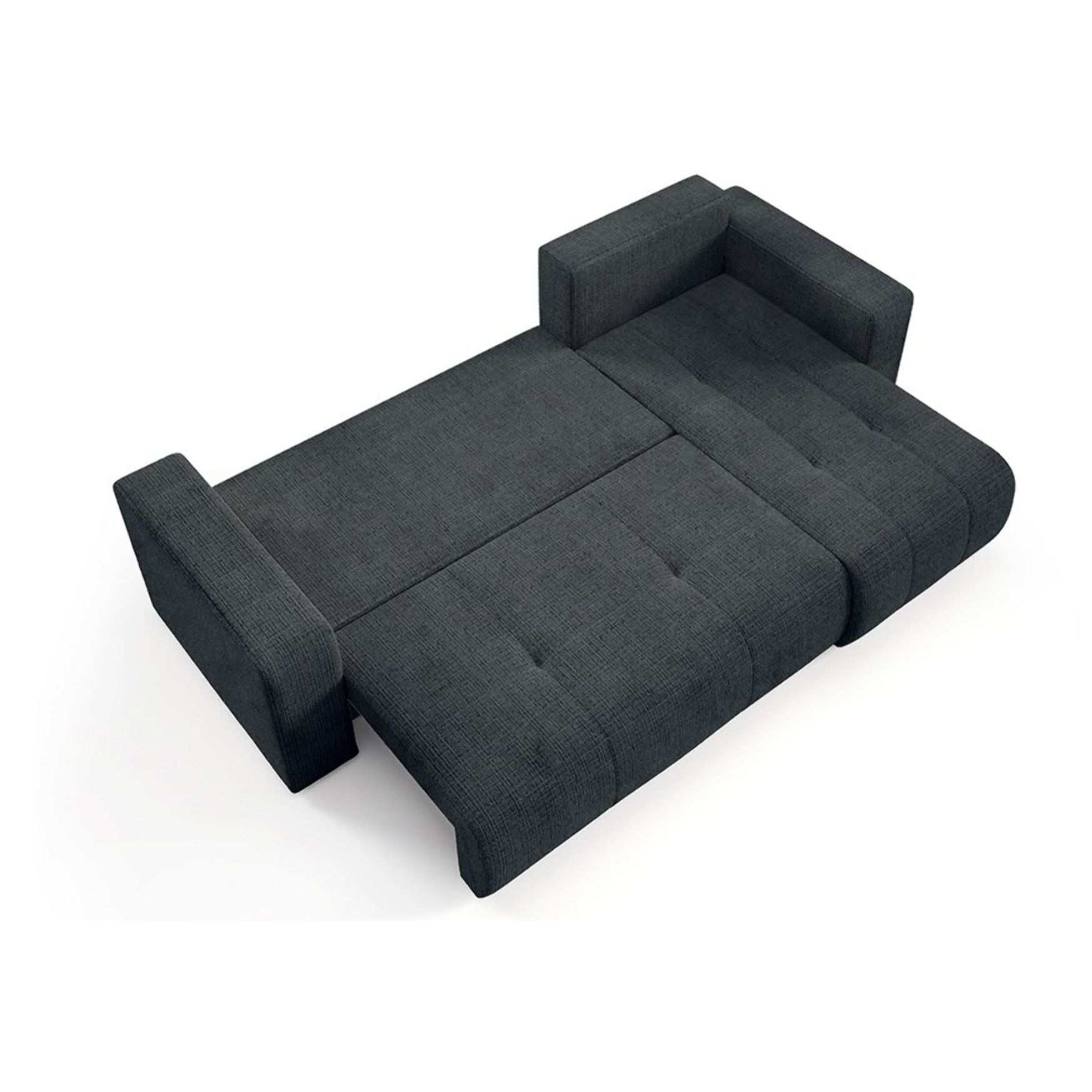 AURORE - Canapé d'angle droit 3 places en tissu texturé gris foncé