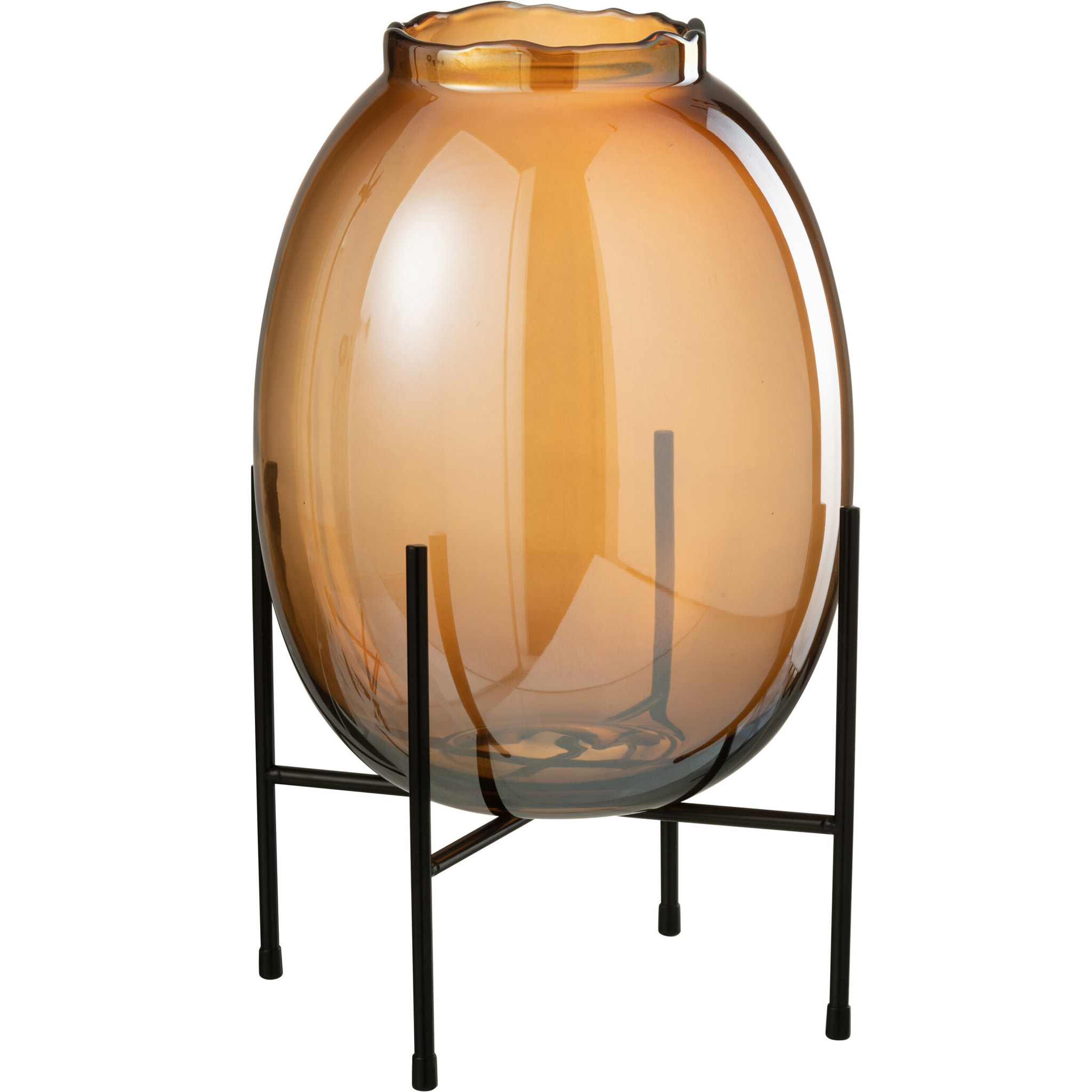 J-Line vase Sur Pied - verre - marron - large - 39 cm de hauteur
