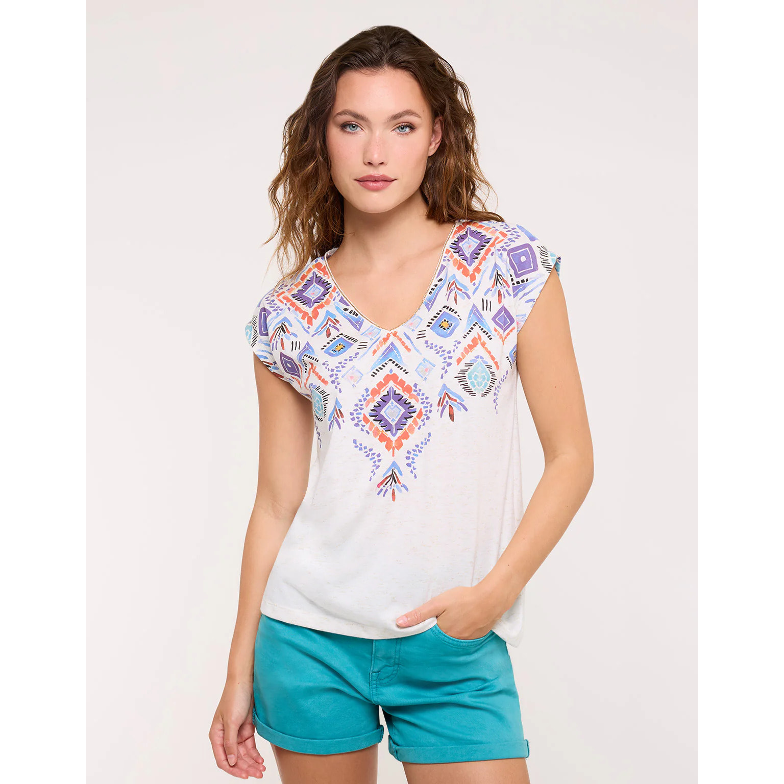 Camiseta Manga Corta Azul - Leafix