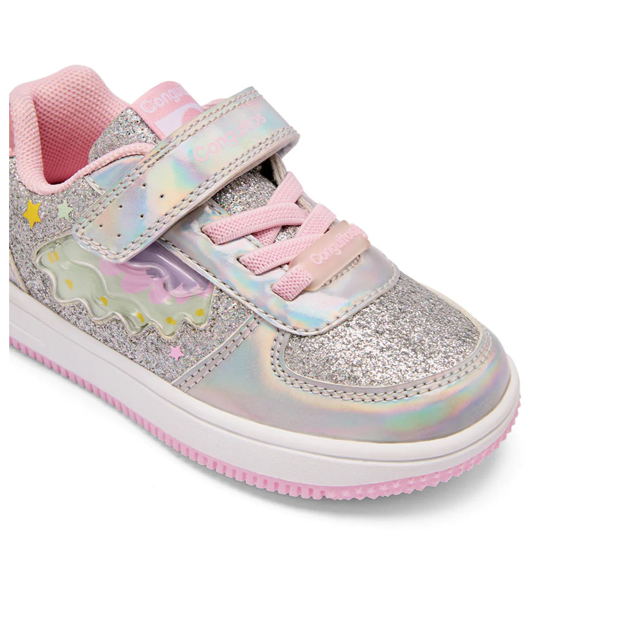 Zapatillas de Niña Brillantes con Glitter en Plata