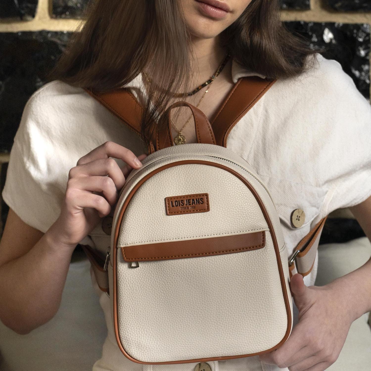 Bolso Mochila Mujer Lois Chandler Beige