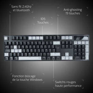 Clavier gamer sans fil ONLAN CA-340-Yin B