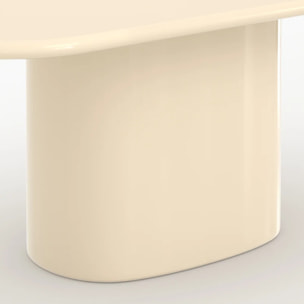 Table rectangulaire laquée blanche en MDF, 6 personnes - Lydia