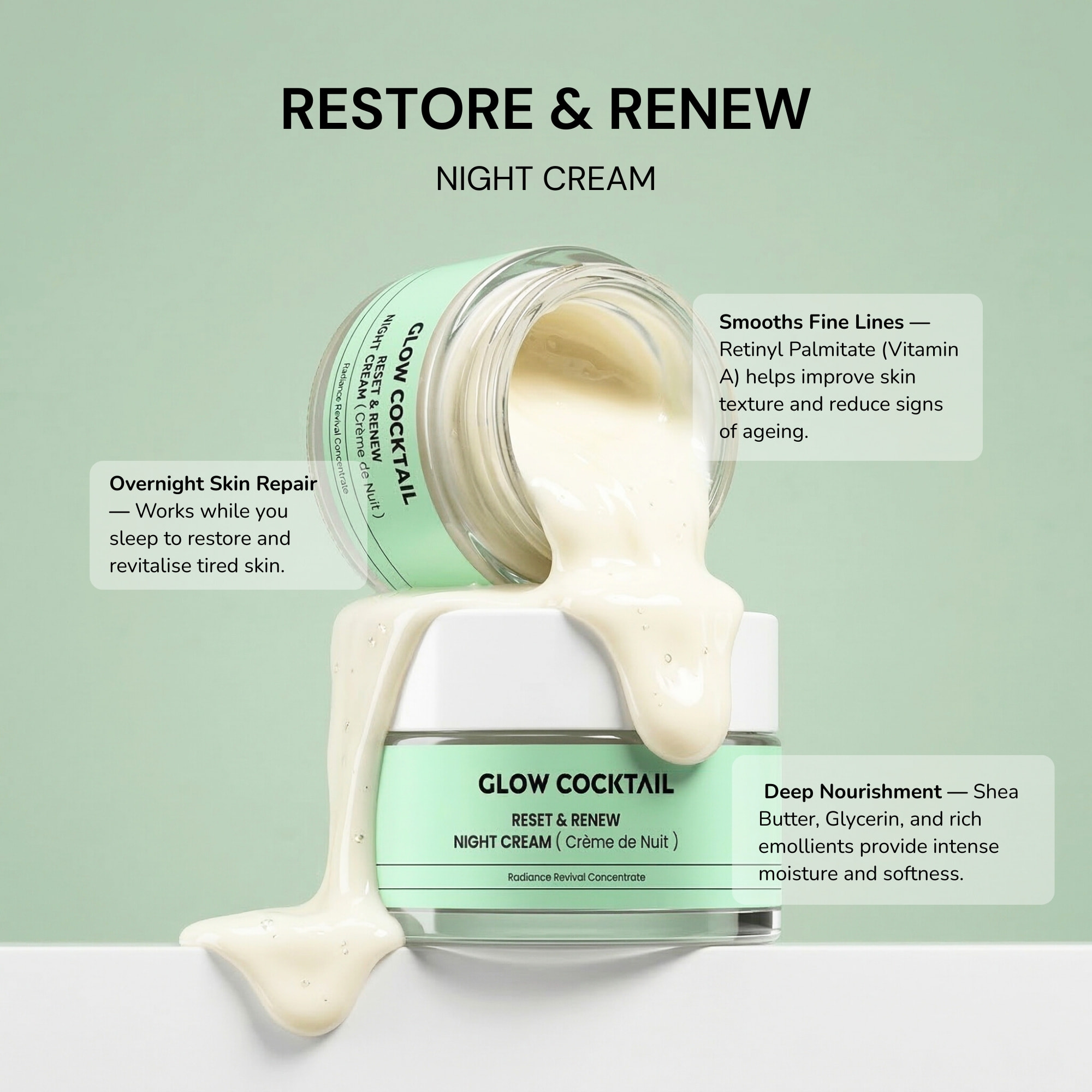 CREMA DE NOCHE RENOVADORA Y REACTIVA 50 ml