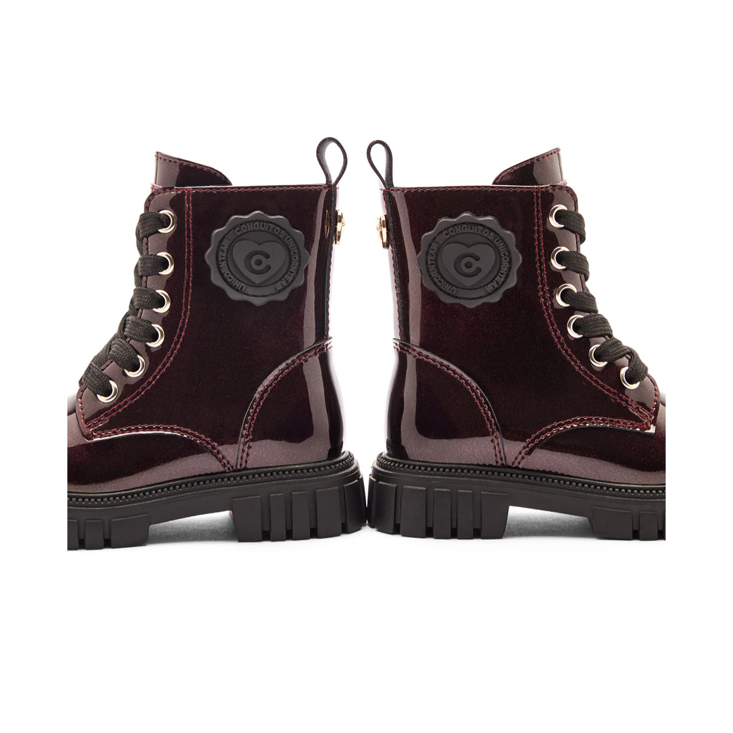 Stivali militari da bambina con cerniera interna