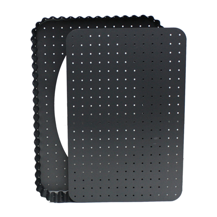 Moule à tarte rectangulaire micro perforé 31 x 21 cm