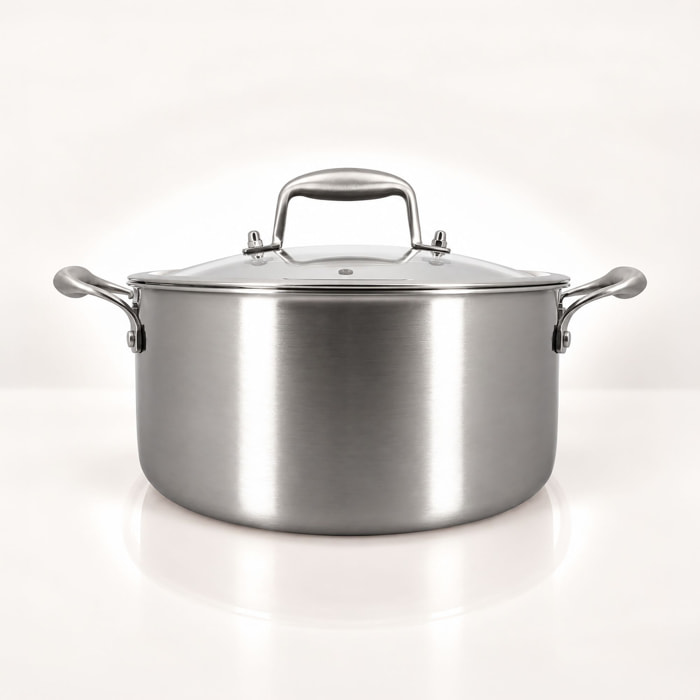Faitout 24cm en acier inoxydable lie de vin AGLAE