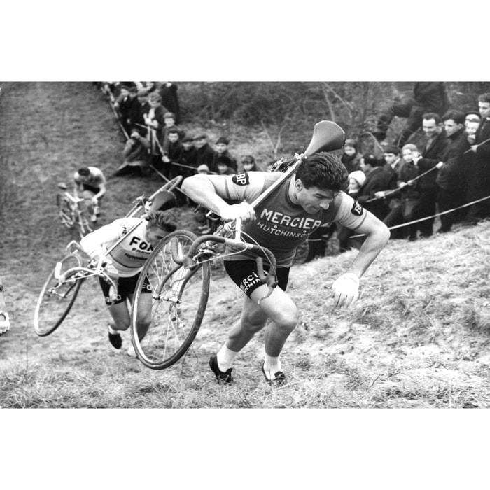 Tableau velo vintage course de vélo avec raymond poulidor  Toile imprimée