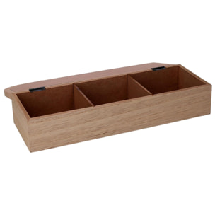 Scatola portathe in legno marrone rettangolare cm29x10h6