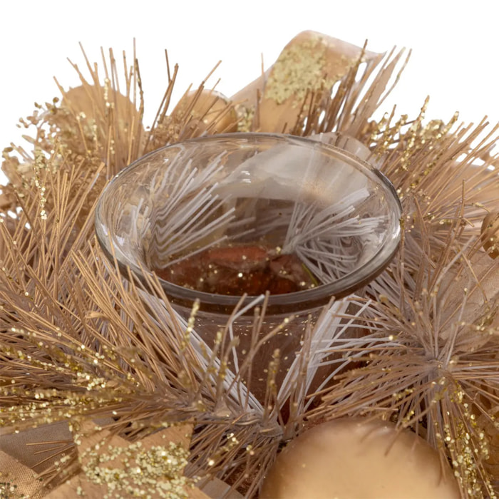 Photophore nature verre doré