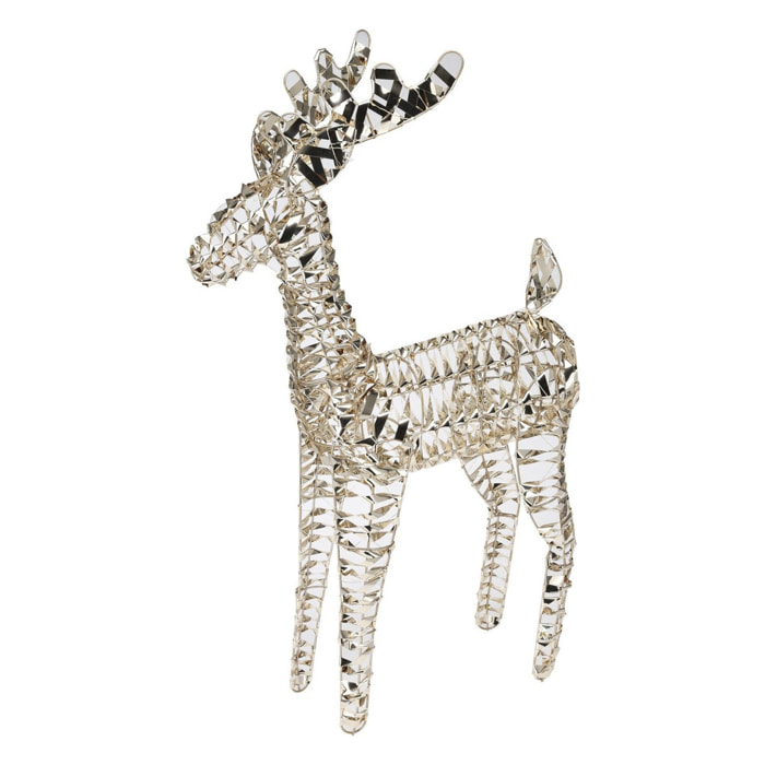 reno decorativo con 200 luces micro led con diseño retorcido en color oro brillante 53x22x80cm