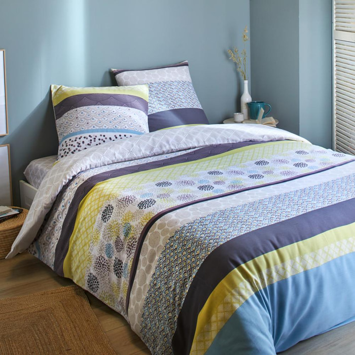 Parure housse de couette Coton Violet Levan