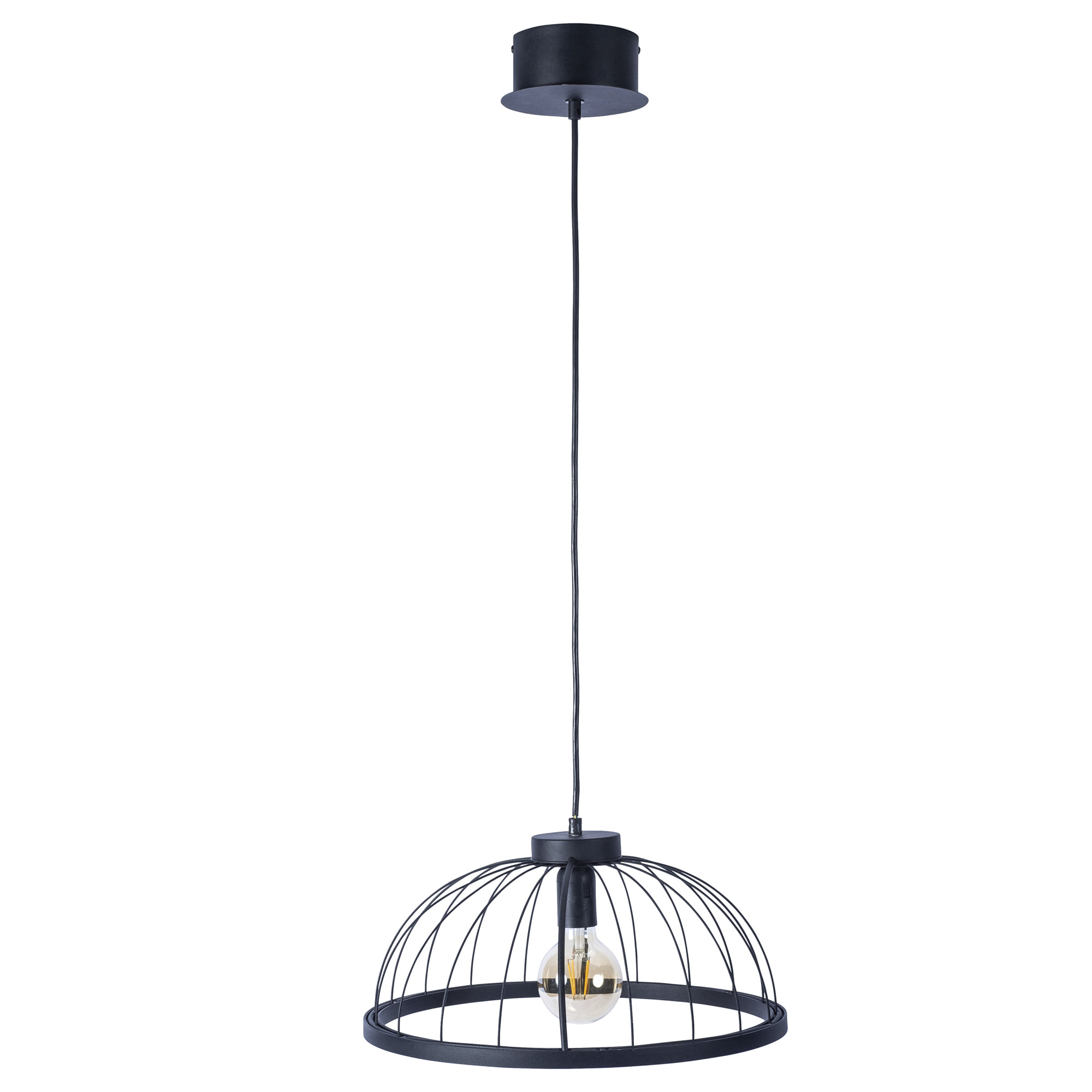 FORLIGHT Colgante Cercle LED E27 39W Blanco Neutro - 4000K Negro para Interior de Techo en Comedor, Salón, Cocina