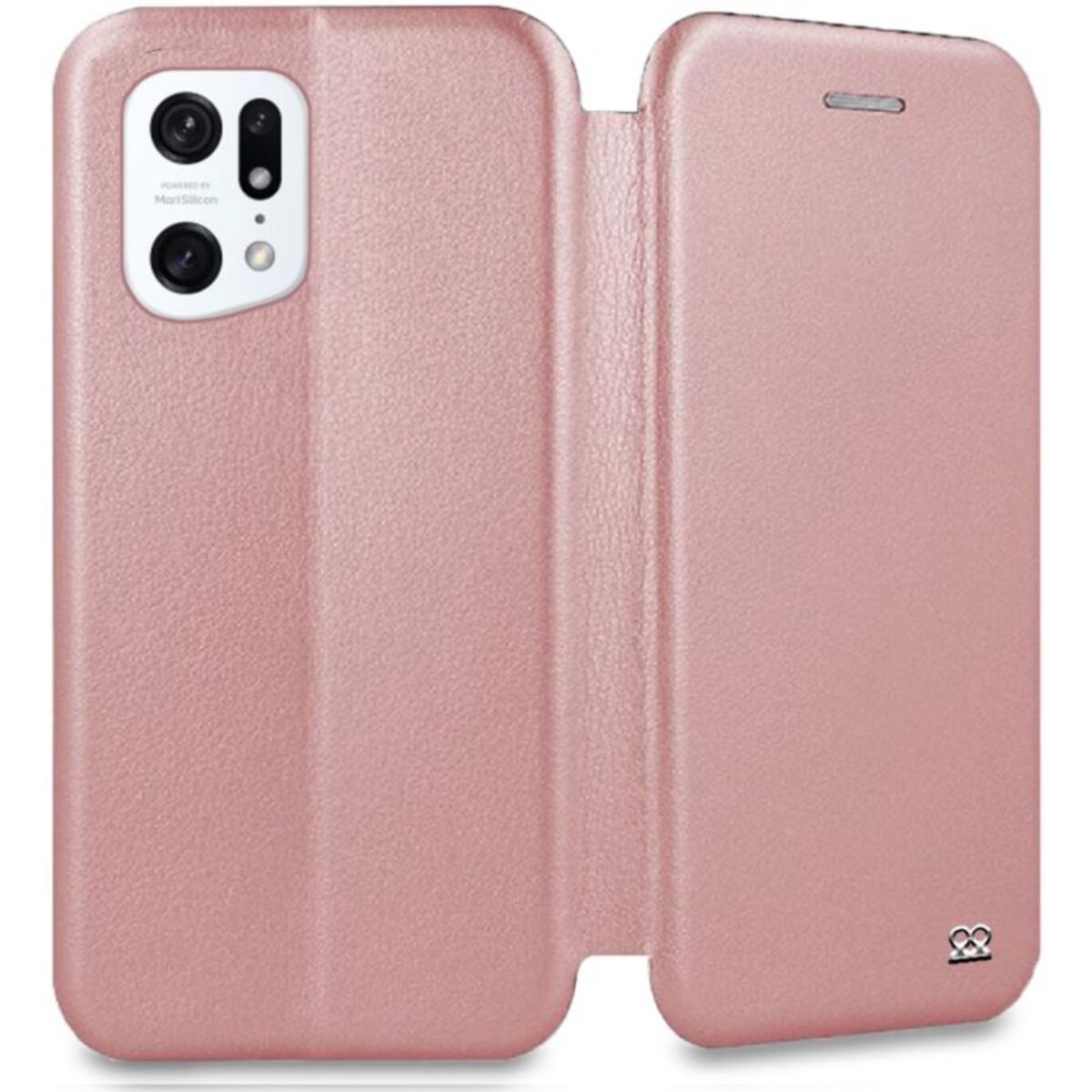 Etui IBROZ Oppo Find X5 Pro Etui Cuir Rose Gol