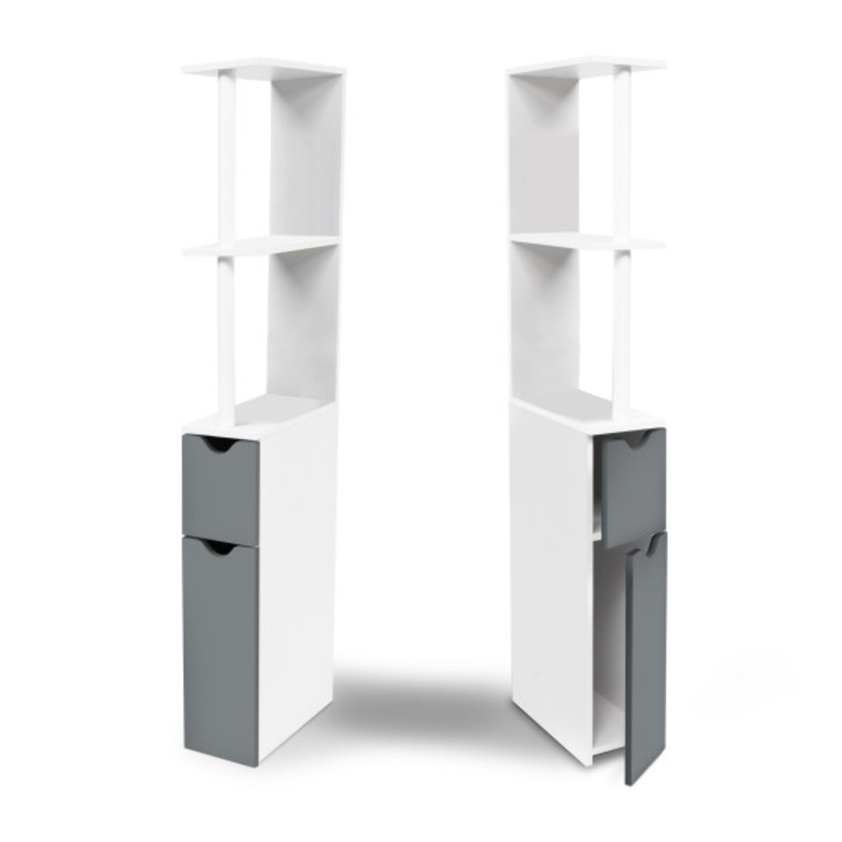 Étagère WC 2 portes - Gris anthracite