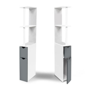 Étagère WC 2 portes - Gris anthracite