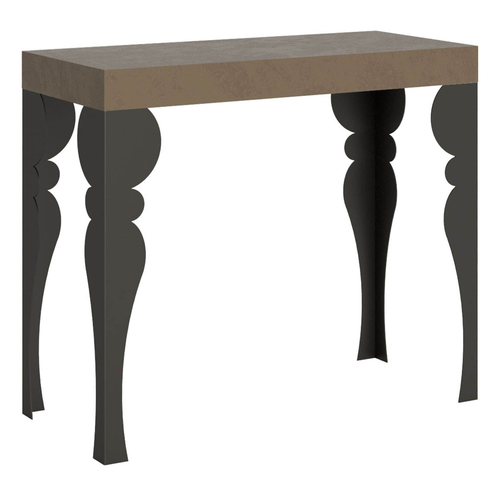 Consola extensible 90x40/300 cm Paxon Gris Paloma estructura Antracita