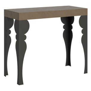 Consola extensible 90x40/300 cm Paxon Gris Paloma estructura Antracita