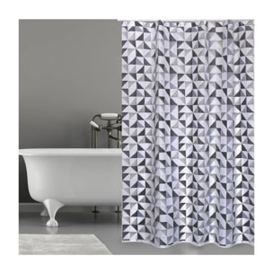 Rideau de douche Polyester CALULA 180x200cm QUALITE PREMIUM Gris - Anneaux inclus MSV