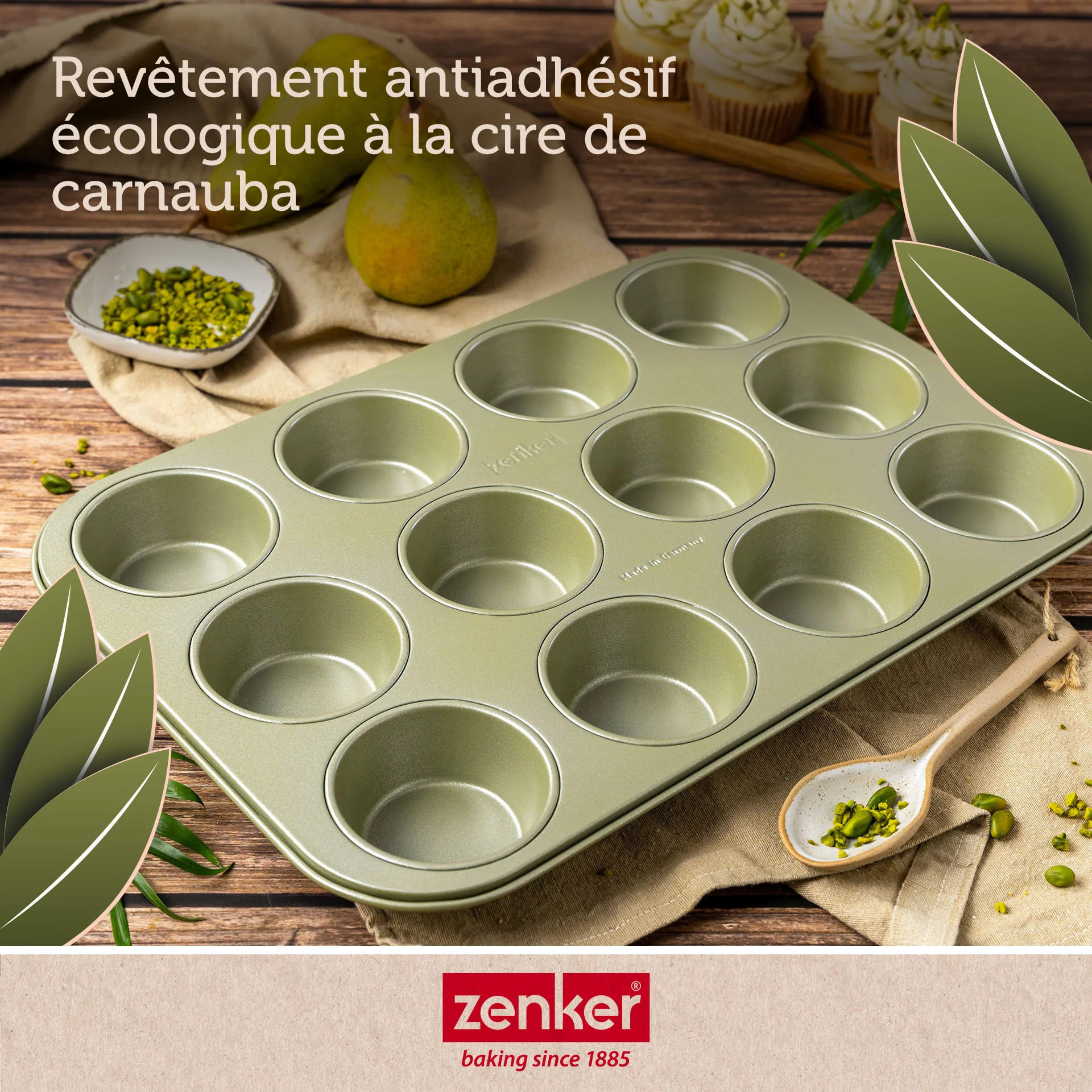 Lot de 2 moules à gâteaux 38,5/26,5 cm en acier Zenker Green Vision