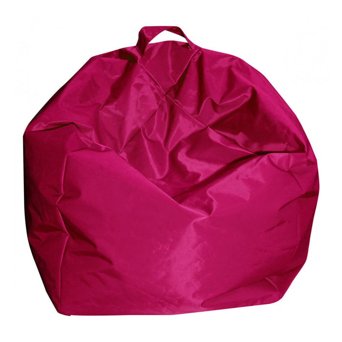 Pouf Ascia, Poltrona multiuso, Poltroncina sacco, Pouf poggiapiedi, Made in Italy, 65x65 h50 cm, Fucsia