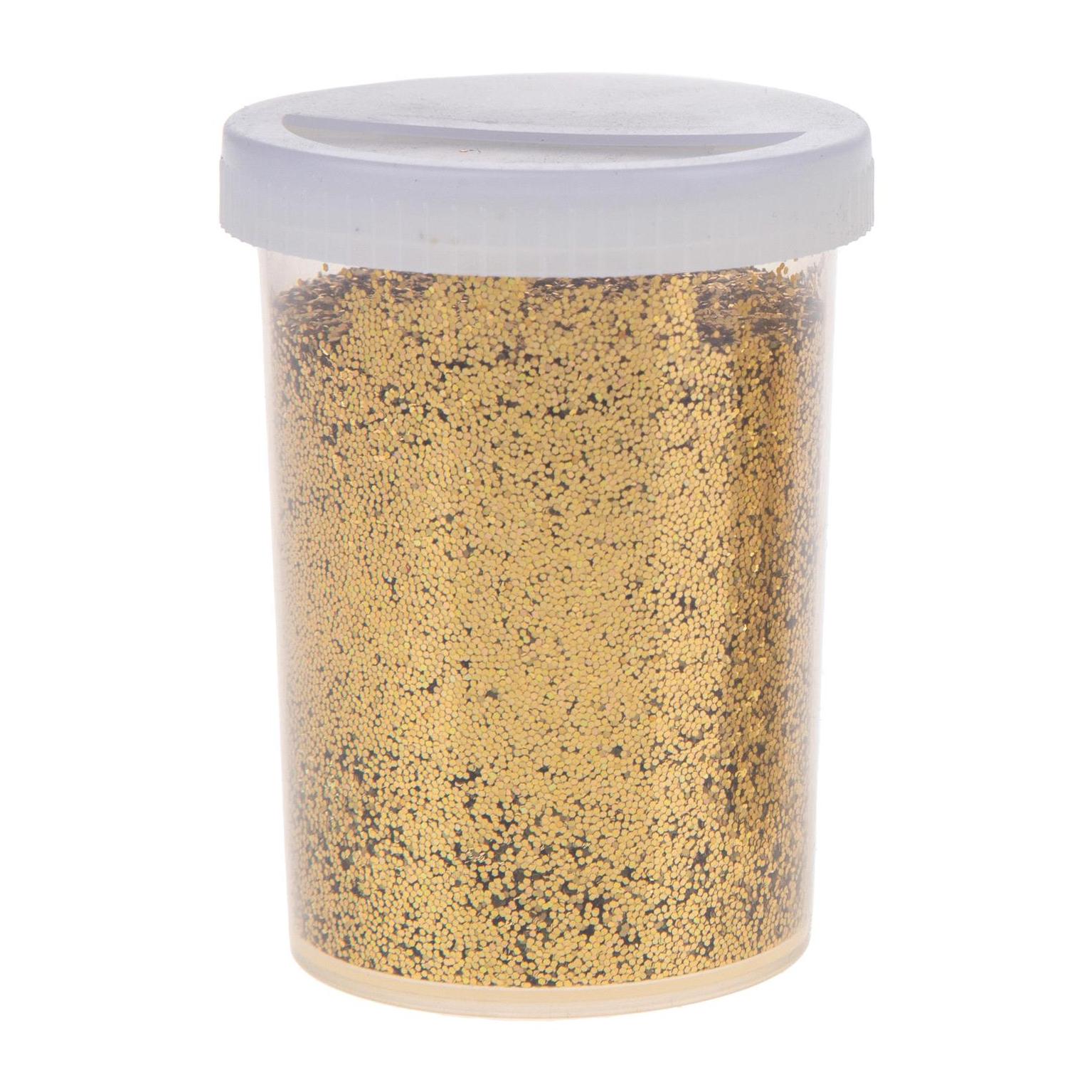 Glitter In Barattolo, 100 Gr - Pezzi 6 - 4,5X8,5X4,5cm - Colore: Dorato - Bianchi Dino - Articoli Natalizi