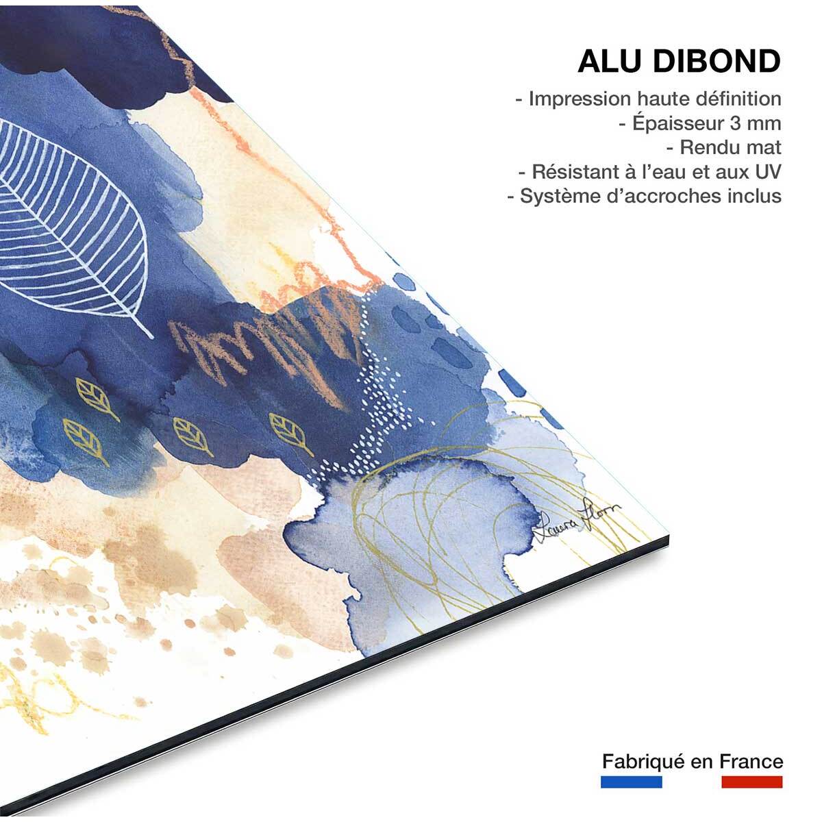 Tableau fleurs Bonheur bleu Tableau alu Dibond