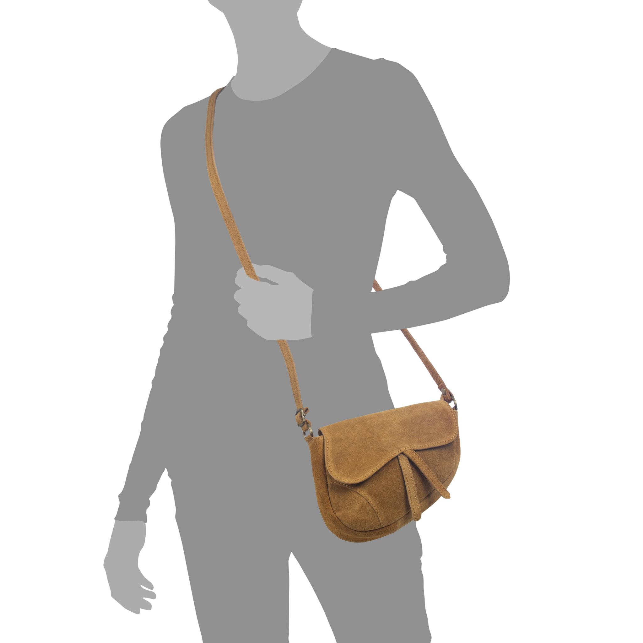 Susanna Bolso bandolera Mujer.Piel auténtica Gamuza