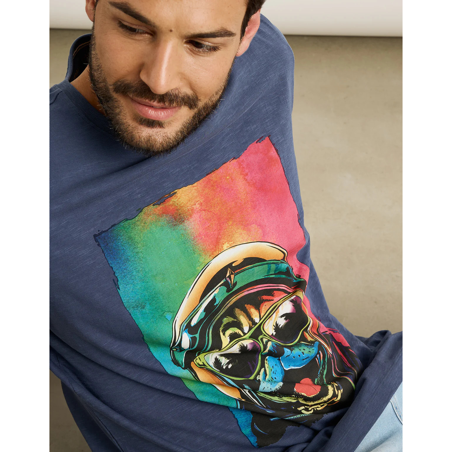 Camiseta Manga Corta Azul Marino - Rugusu