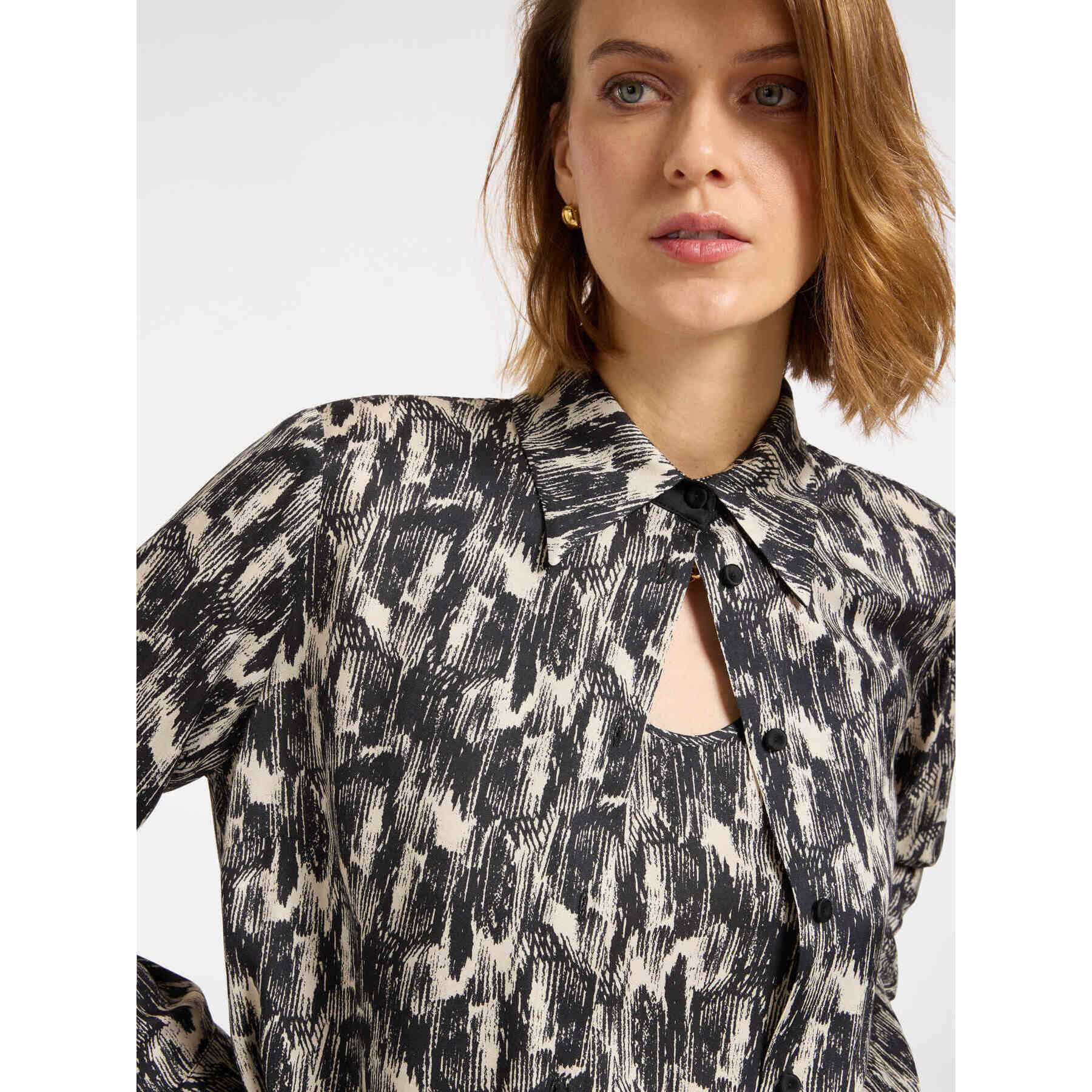 Elena Mirò - Camisa de sarga estampada - Negro