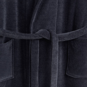 Bata para hombre de chenilla y borreguito Musk color azul oscuro Poliéster
