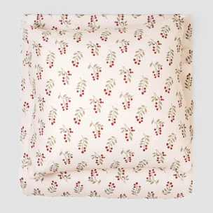 Funda nórdica algodón Acebo verde seco - burdeos