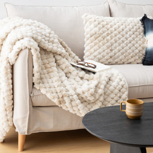 Plaid fourrure Ariel beige 120x160cm