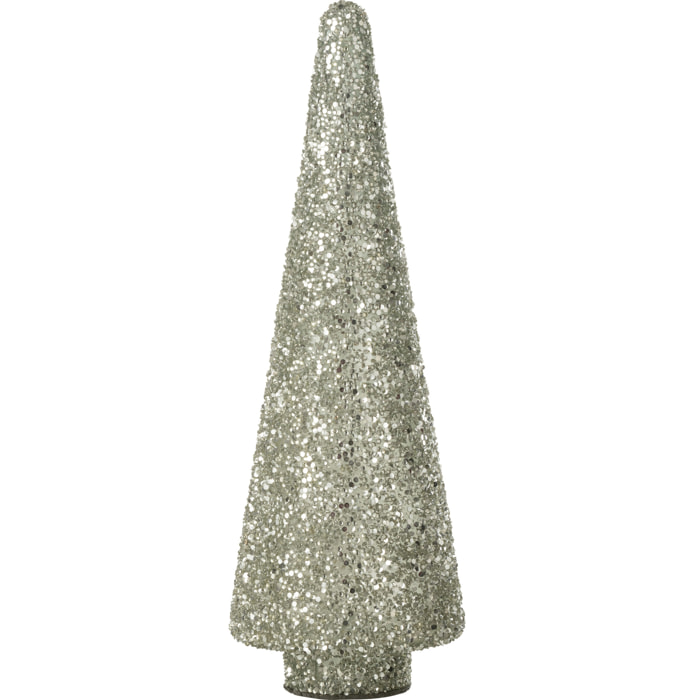 J-Line décoration Sapin De Noël Pailettes - verre - argent - large