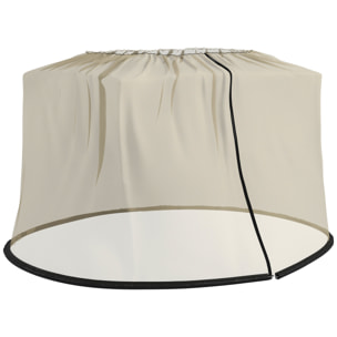 Moustiquaire cylindrique pour parasol 3 m diamètre avec fermeture éclair et lestage beige