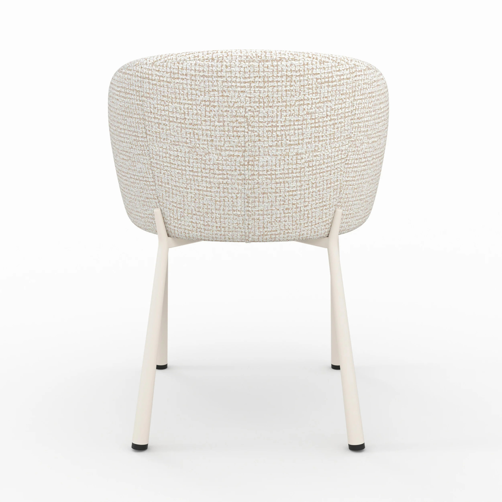 Chaise en tissu texturé écru chiné - Danaë