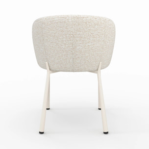 Chaise en tissu texturé écru chiné - Danaë