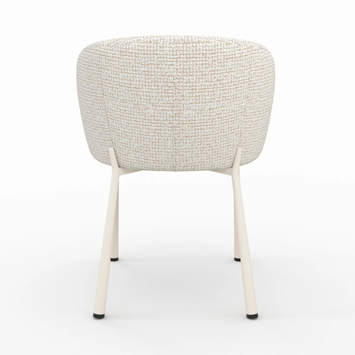 Chaise en tissu texturé écru chiné - Danaë