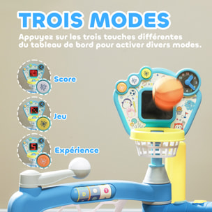 Jeux sportifs 5 en 1 enfant 18-48 mois - foot, basket, golf, baseball, bowling - effets lumineux sonores bleu