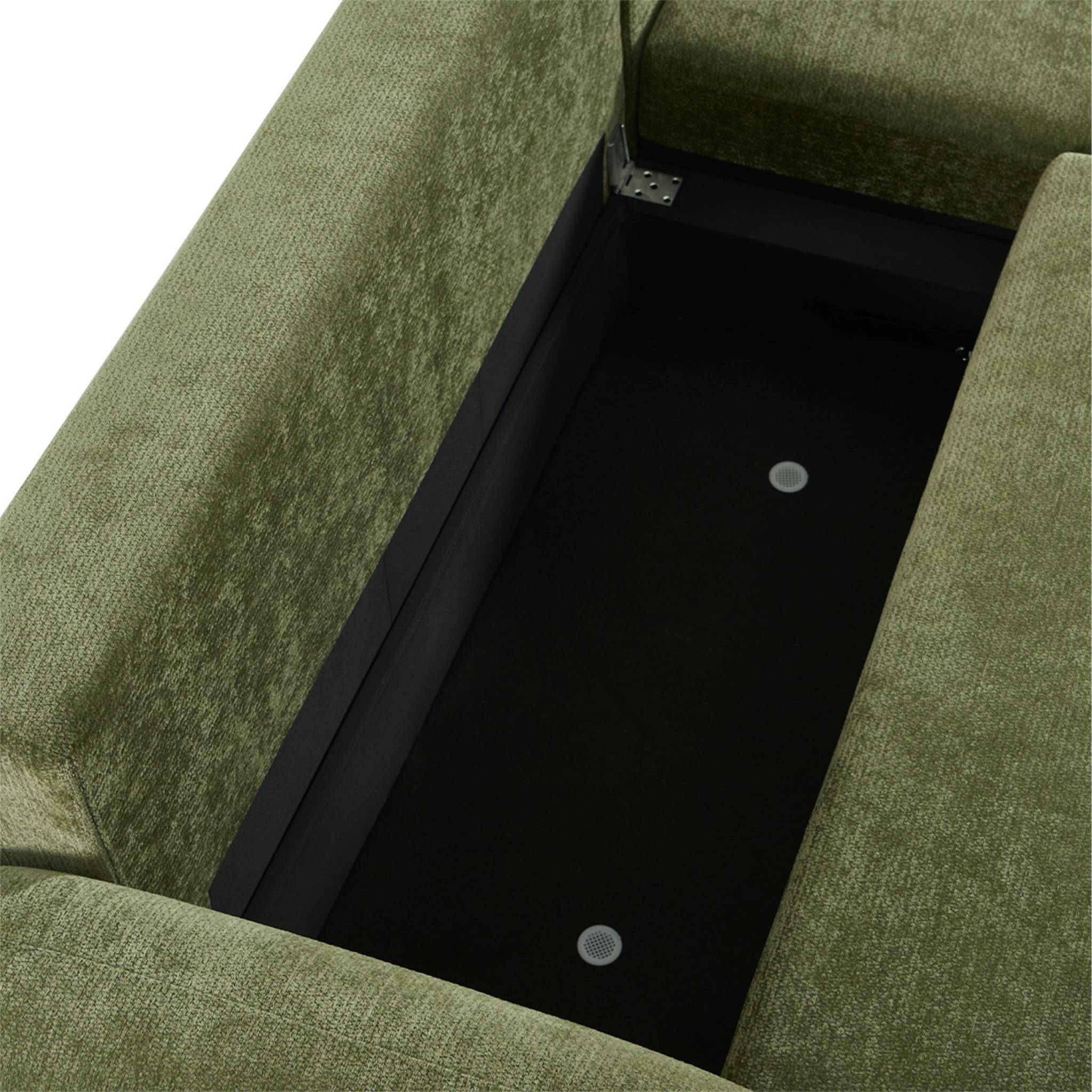 Canapé d'angle réversible convertible 3 places tissu avec coffre NOUMA