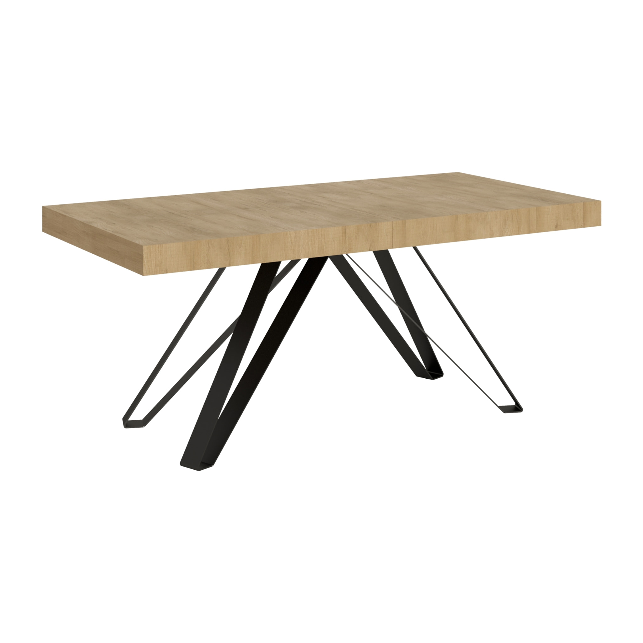 Table extensible 90x200/304 cm Terium chêne nature pieds anthracite