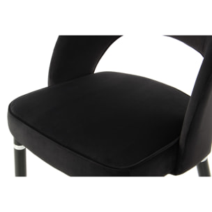 Set di 2 sedie Courtney 500 in velluto nero e argento