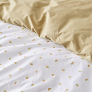 Housse de couette en percale au style géométrique - Beige
