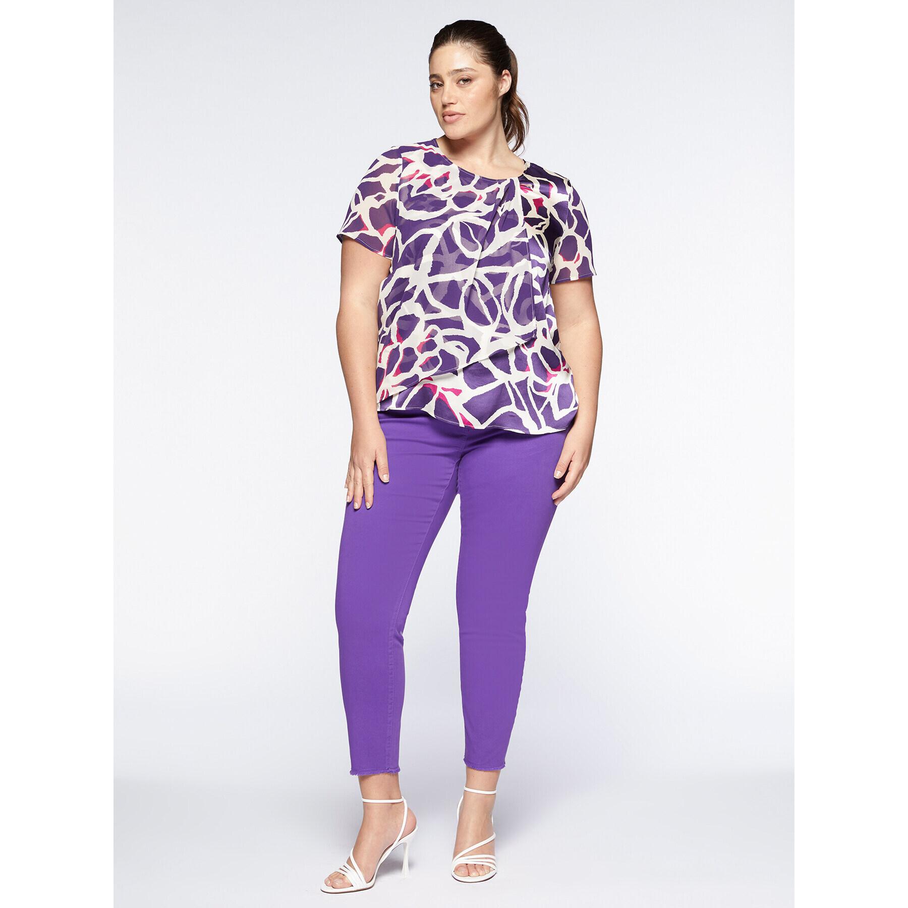 Fiorella Rubino - Blusa estampada con superposición - Violeta