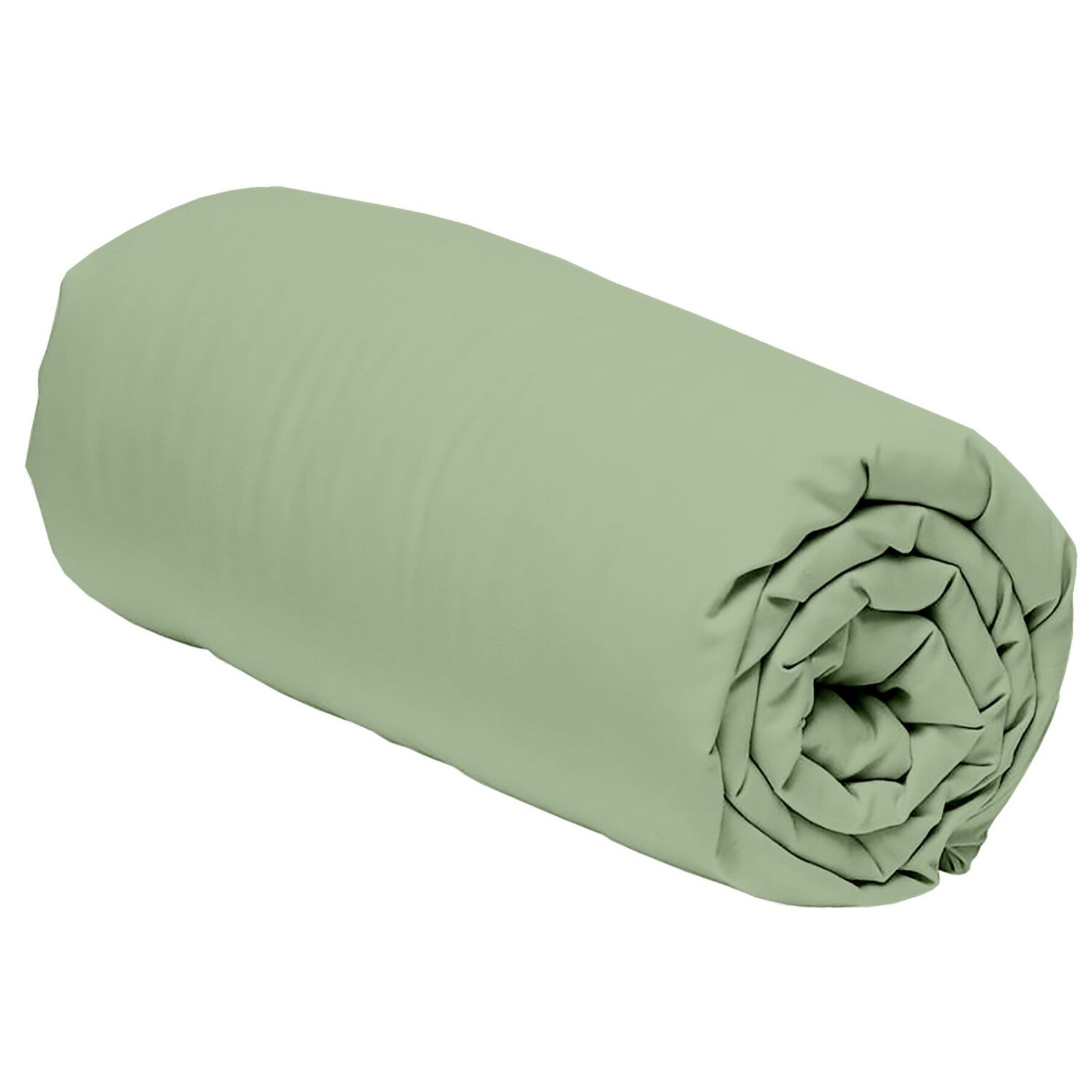 Drap housse percale de coton -bonnet 30cm-uni sauge